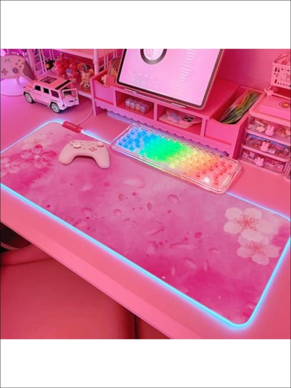 RGB Gaming Mouse Pad XL 31.5x12 LED Light Up Desk Mat Non-Slip Rubber
